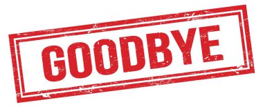 GOODBYE kırmızı grungy dikdörtgen mühür işareti.