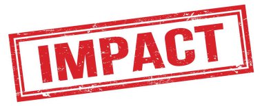 IMPACT kırmızı grungy dikdörtgen pul işareti.