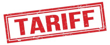TARIFF kırmızı grungy dikdörtgen mühür işareti.