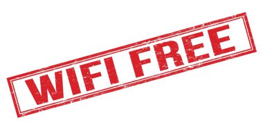 WIFI FREE kırmızı grungy dikdörtgen mühür işareti.