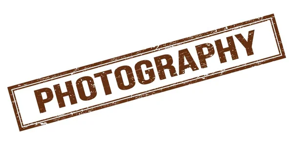 Photography Brown Grungy Rectangle Stamp Sign — Stock Photo, Image