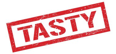 Lezzetli kırmızı çirkin dikdörtgen damga işareti.