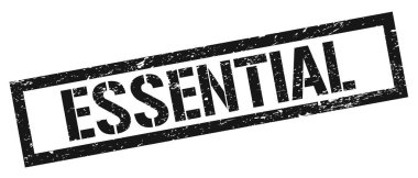 ESSENTIAL siyah grungy dikdörtgen mühür işareti.