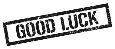 İyi şanslar siyah kirli dikdörtgen mühür işareti.