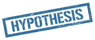 HYPOTHESIS mavi grungy dikdörtgen damga işareti.