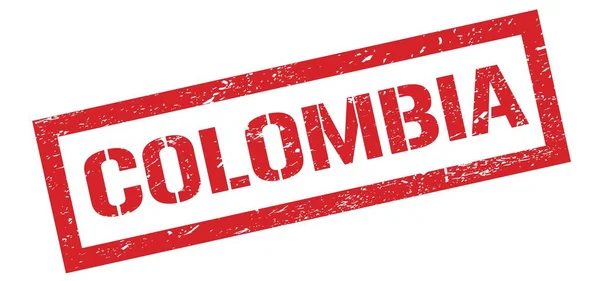 Colombia Rood Grungy Rechthoek Stempel Teken — Stockfoto