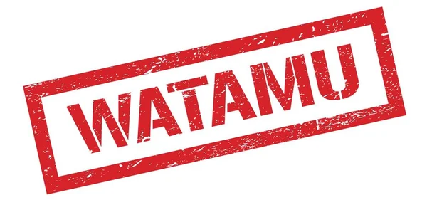 Watamu Rot Grungy Rechteck Stempelschild — Stockfoto