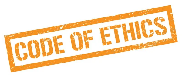 Code Ethics Orange Grungy Rectangle Stamp Sign — Stock Photo, Image