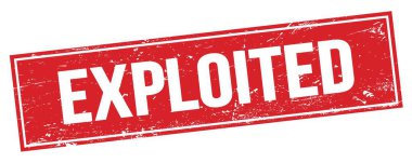 Kırmızı grungy dikdörtgen mühür işareti üzerinde ExPLOITED metin.