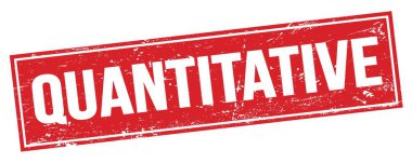 Kırmızı grungy dikdörtgen damga işareti üzerinde niceliksel metin.