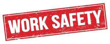 Kırmızı çirkin dikdörtgen damga işareti üzerinde İş Güvenliği metni.