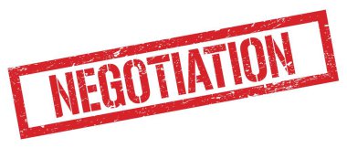 NEGOTIATIYON Kırmızı grungy dikdörtgen mühür işareti.