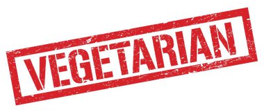 VEGETARIAN kırmızı grungy dikdörtgen mühür işareti.
