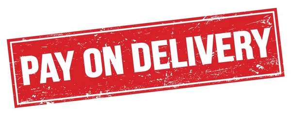 Pay Delivery Text Red Grungy Rectangle Stamp Sign — Stock Photo, Image