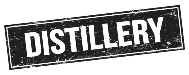 Siyah grungy dikdörtgen mühür işareti üzerinde diSTILLERY metin.