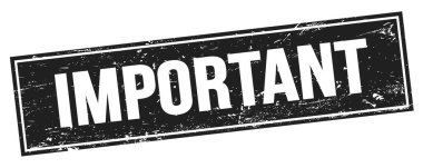 Siyah grungy dikdörtgen damga işareti üzerinde önemli metin.