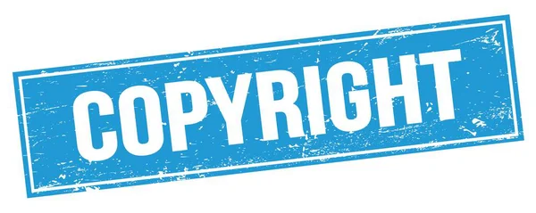 Copyright Text Blue Grungy Rectangle Stamp Sign — Stock Photo, Image