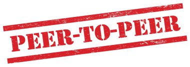 Kırmızı grungy dikdörtgen damgalı peder- to-peer metin.