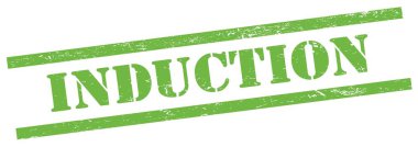 Yeşil grungy dikdörtgen damgalı INDUCTION metni.