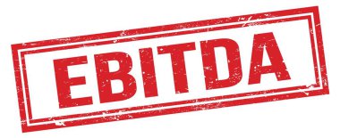 EBITDA kırmızı grungy dikdörtgen mühür işareti.