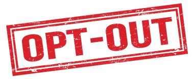 OpT-Out kırmızı grungy dikdörtgen mühür işareti.