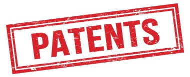 PATENTS kırmızı grungy dikdörtgen mühür işareti.