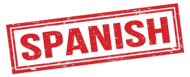 SPANISH kırmızı grungy dikdörtgen damga işareti.