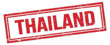 THAILAND kırmızı grungy dikdörtgen mühür işareti.