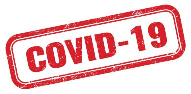 COVID-19 kırmızı grungy dikdörtgen mühür işareti.
