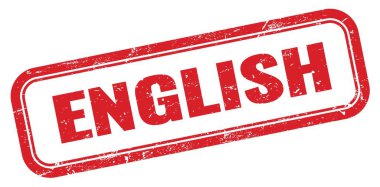 ENGLISH kırmızı grungy dikdörtgen mühür işareti.