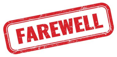 Elveda kırmızı çirkin dikdörtgen damga işareti..