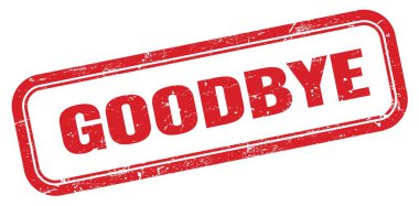 GOODBYE kırmızı grungy dikdörtgen mühür işareti.