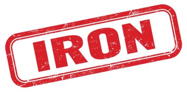 Demiron kırmızı grungy dikdörtgen pul işareti.