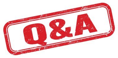 Q & Kırmızı grungy dikdörtgen pul işareti.