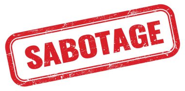 SABOTAGE kırmızı grungy dikdörtgen mühür işareti.