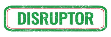 DISRUPTOR yeşil grungy dikdörtgen mühür işareti.