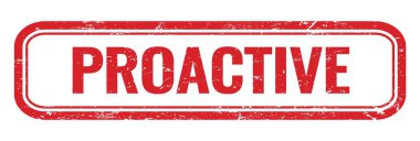 PROACTIVE kırmızı grungy dikdörtgen mühür işareti.