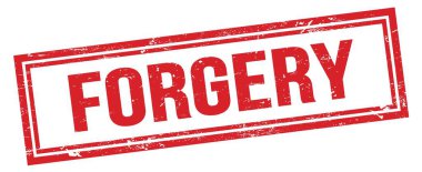 ForGERY kırmızı grungy dikdörtgen mühür işareti.