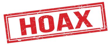 HOAX kırmızı grungy dikdörtgen pul işareti.