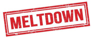 MELTDOWN kırmızı grungy dikdörtgen mühür işareti.