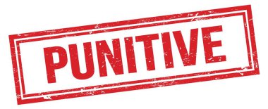 PUNITIVE kırmızı grungy dikdörtgen mühür işareti.