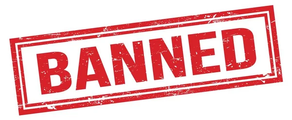 Знак Марки Червоного Гранжевого Прямокутника Banned — стокове фото