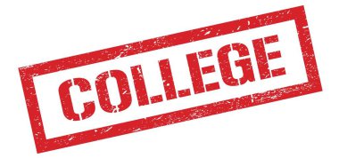 Kolej kırmızı grungy dikdörtgen pul işareti.