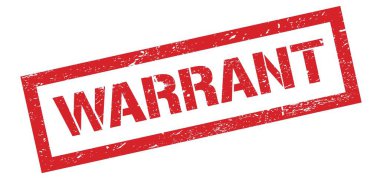 WARRANT kırmızı grungy dikdörtgen mühür işareti.