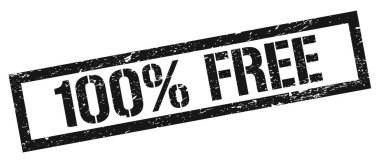 % 100 özgür siyah grungy dikdörtgen mühür işareti.