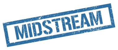 MIDSTREAM mavi grungy dikdörtgen mühür işareti.