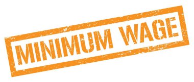 MINIMUM WAGE Turuncu grungy dikdörtgen mühür işareti.