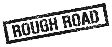 ROUGH ROAD Siyah grungy dikdörtgen mühür işareti.