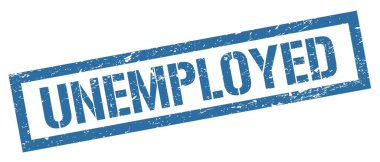 UNEMPLOYED mavi grungy dikdörtgen mühür işareti.