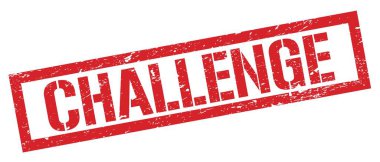 CHALLENGE kırmızı grungy dikdörtgen mühür işareti.